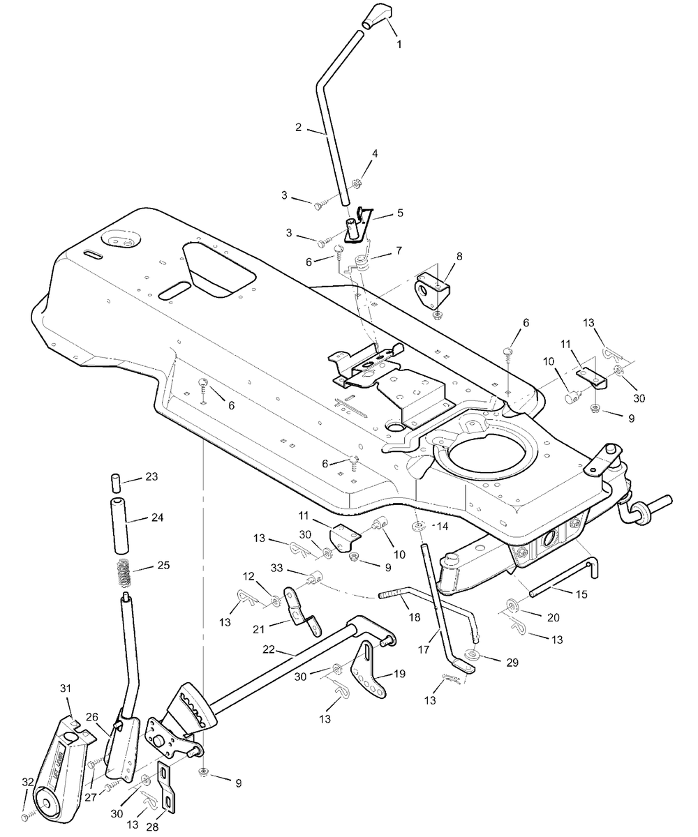 Mower Housing Suspension Diagram and Parts List for 38717X53A-(MT432T)  Briggs and Stratton Lawn Tractor
